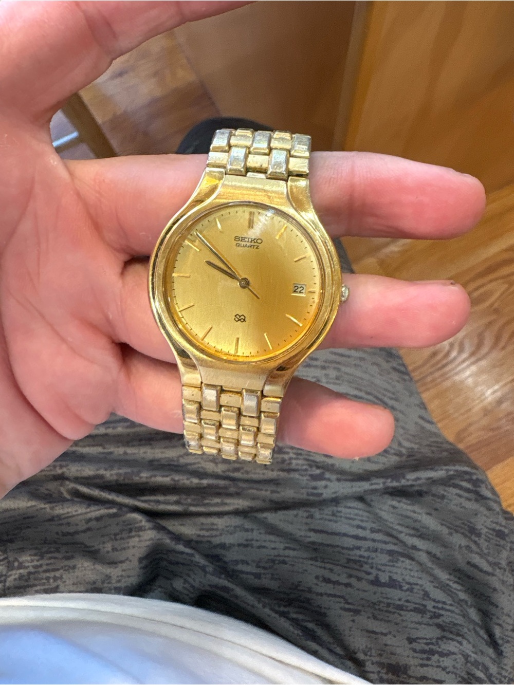 Seiko Gold-Tone Men's Quartz Watch with Matching Gold Dial